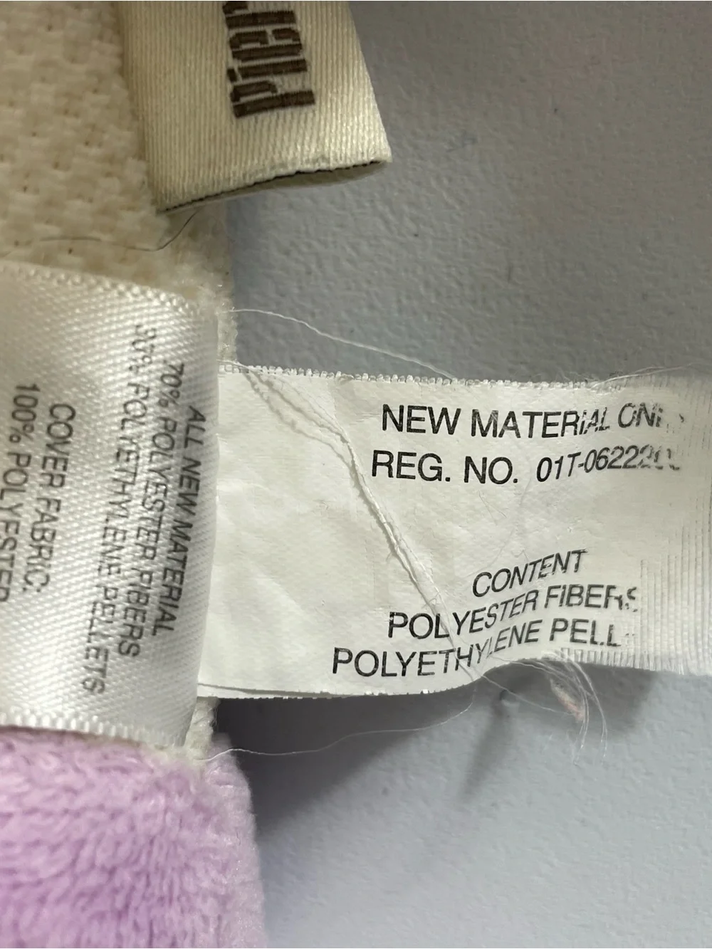 Pier 1 Cream Plush Lamb with Pink/Pastel Plaid Accents